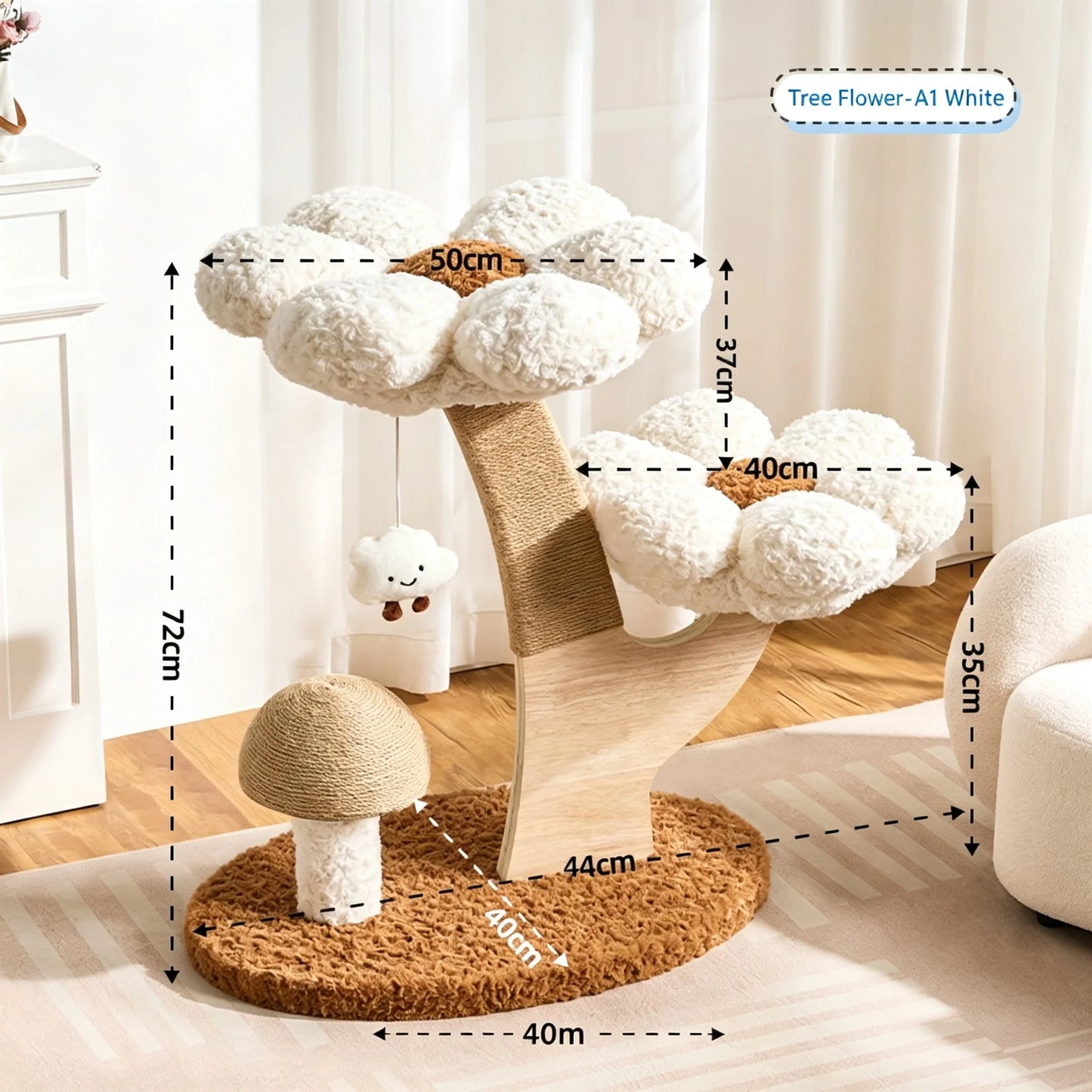 Pink Flower Cat Tree Tower