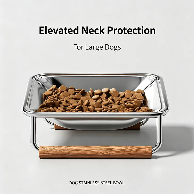 Stainless Steel Double Pet Bowl with Raised Stand