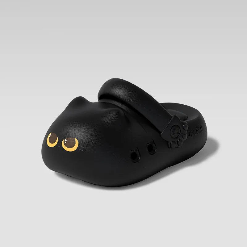 Kawaii Black Cat Paw Slippers – Cute Women’s Cozy House Shoes