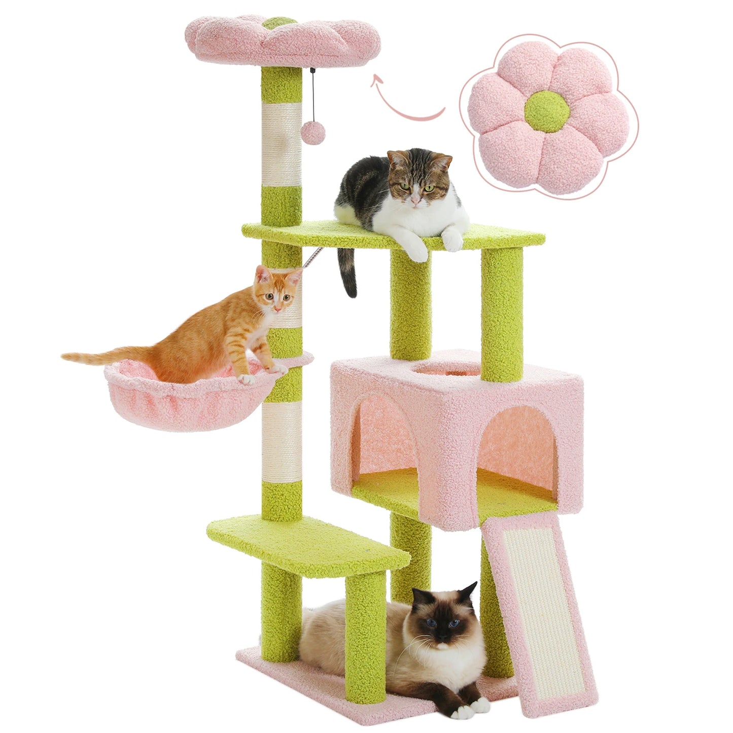 Flower Cat Tree with Sisal Scratching Posts