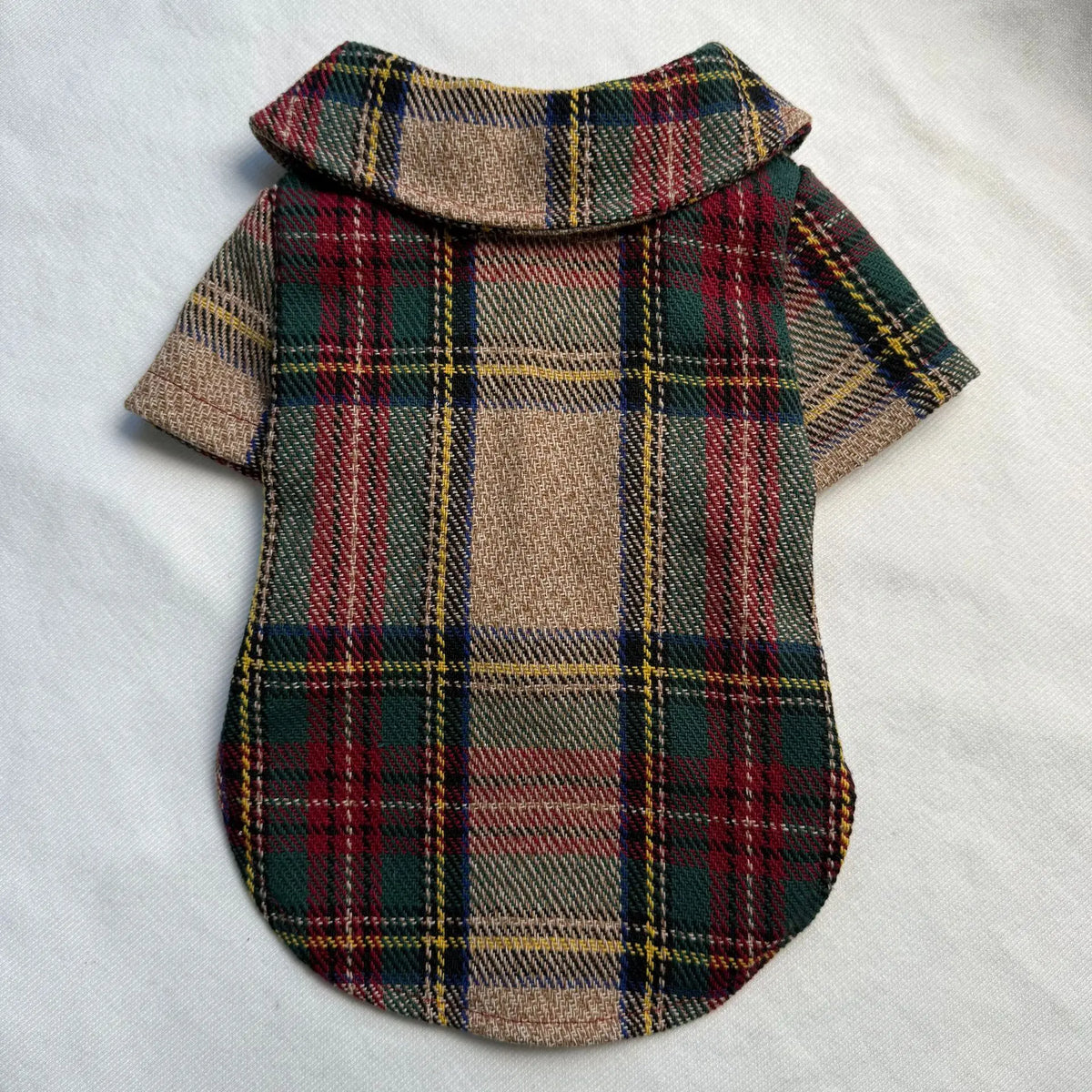 New Christmas fleece warm collar plaid pet shirt dog and cat warm hoodie winter pet clothes