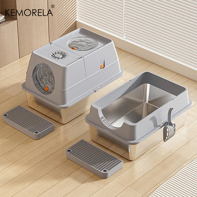 Stainless Steel Cat Litter Box with High Sides