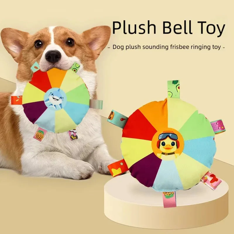 Plush Disc Dog Toy Sound Making Bite Resistant Teeth Grinding Boredom Relief Self Fun Energy Consuming Pet Chew Toy