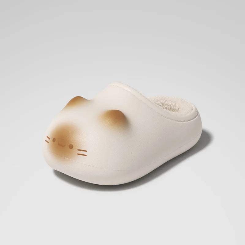 Kawaii Black Cat Paw Slippers – Cute Women’s Cozy House Shoes