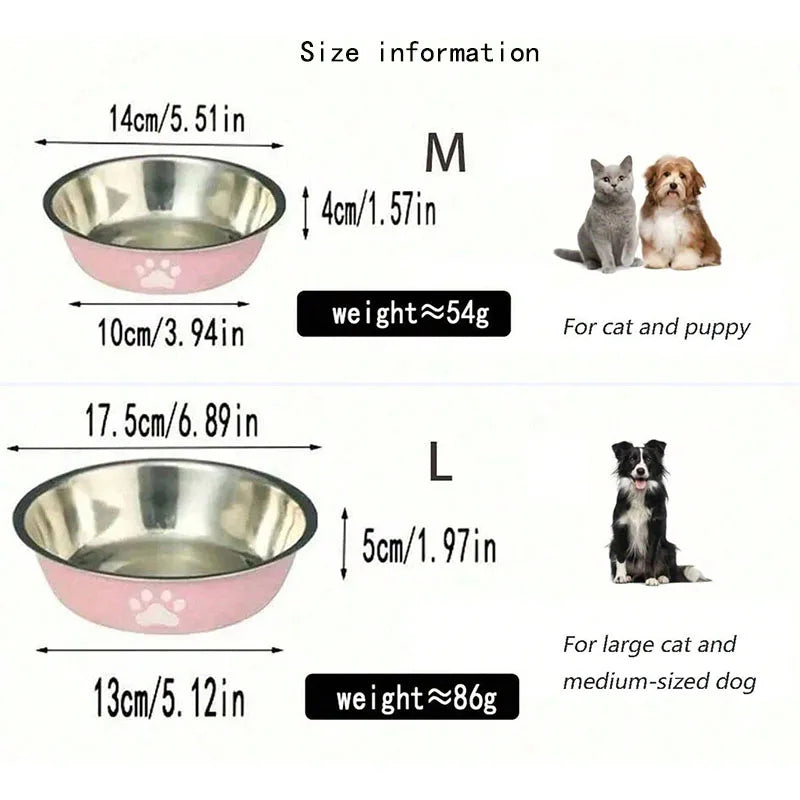 3-Piece Stainless Steel Pet Bowl Set for Dogs & Cats