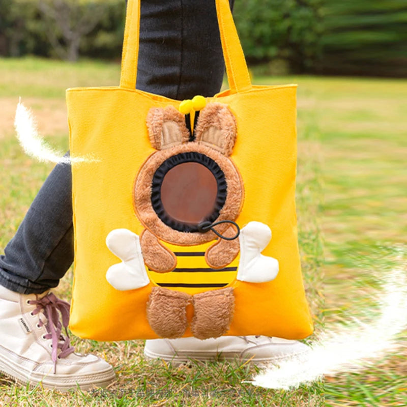 Portable Crossbody Pet Outing Bag Breathable Mesh Single Shoulder Cat Carrier for Small Dogs Hands-Free Outdoor Travel Sling