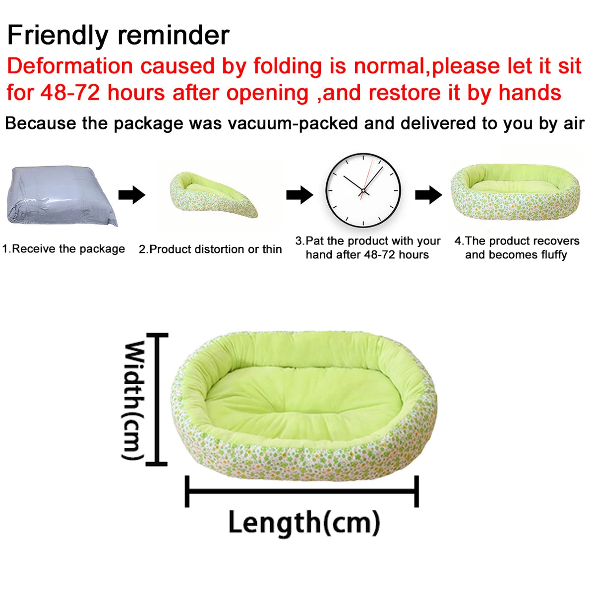 Floral Plush Dog Bed