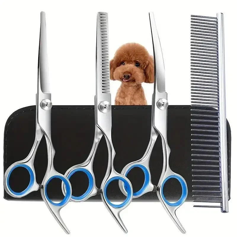Dog Cat Safety Round Head Grooming Scissors Light Sharp Stainless Steel Anti-Injury Precise Pet Hair Trimmer