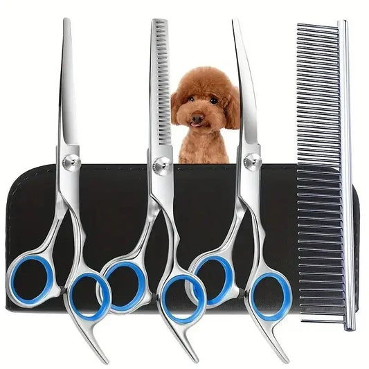 Dog Cat Safety Round Head Grooming Scissors Light Sharp Stainless Steel Anti-Injury Precise Pet Hair Trimmer