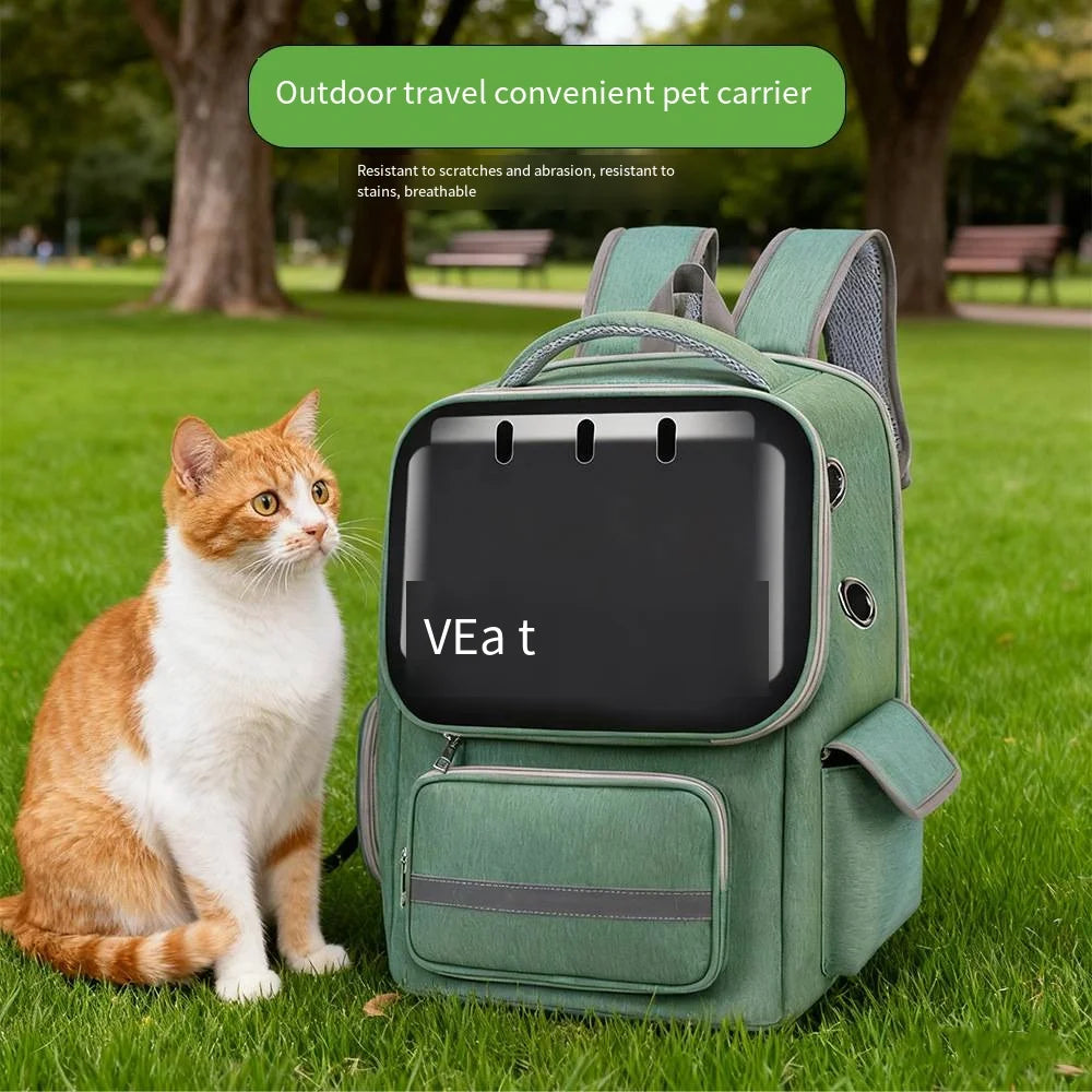 2026 New Outdoor Outing Bag Large Capacity Transparent Puppy Cat Pet Backpack Large Shoulder Cat Bag