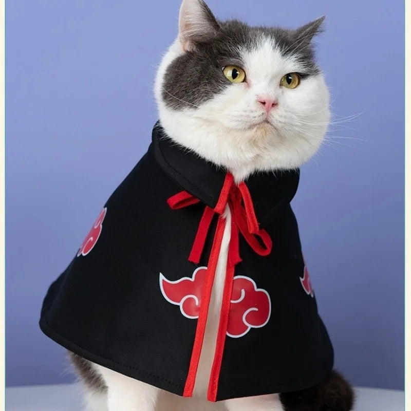 Akatsuki Cloud Pet Cloak – Anime-Inspired Dog & Cat Halloween Costume