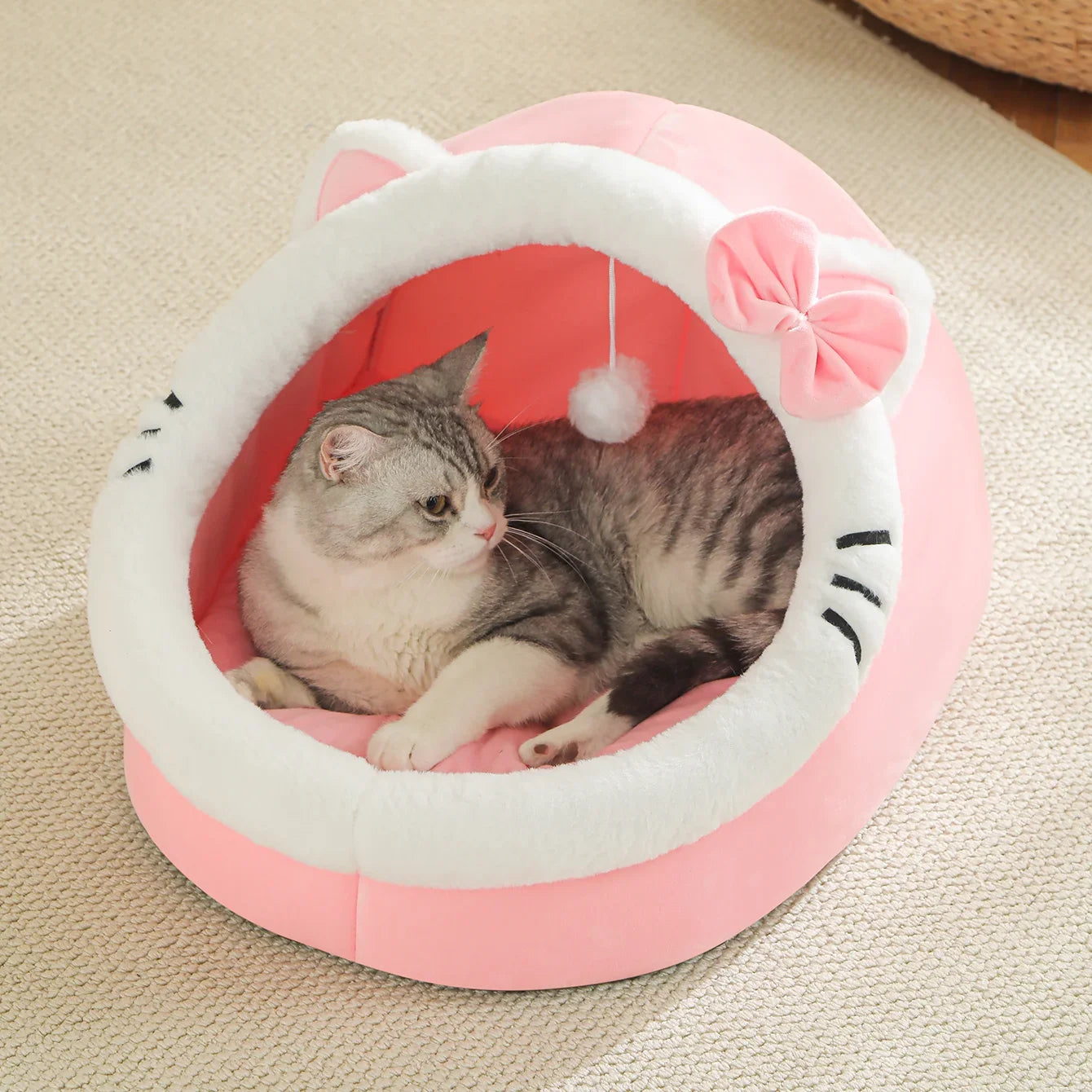 Plush Round Cat Bed