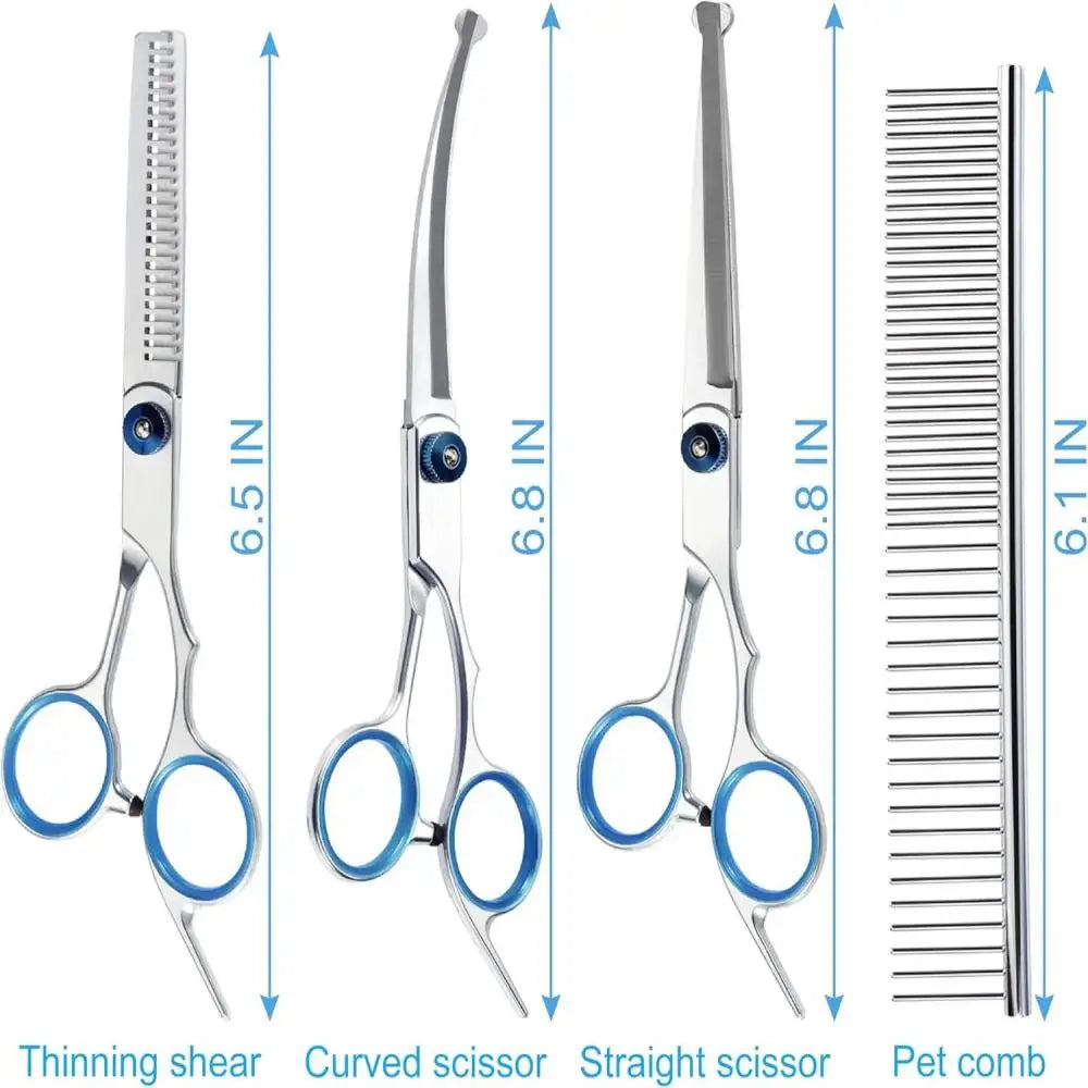 Dog Cat Safety Round Head Grooming Scissors Light Sharp Stainless Steel Anti-Injury Precise Pet Hair Trimmer