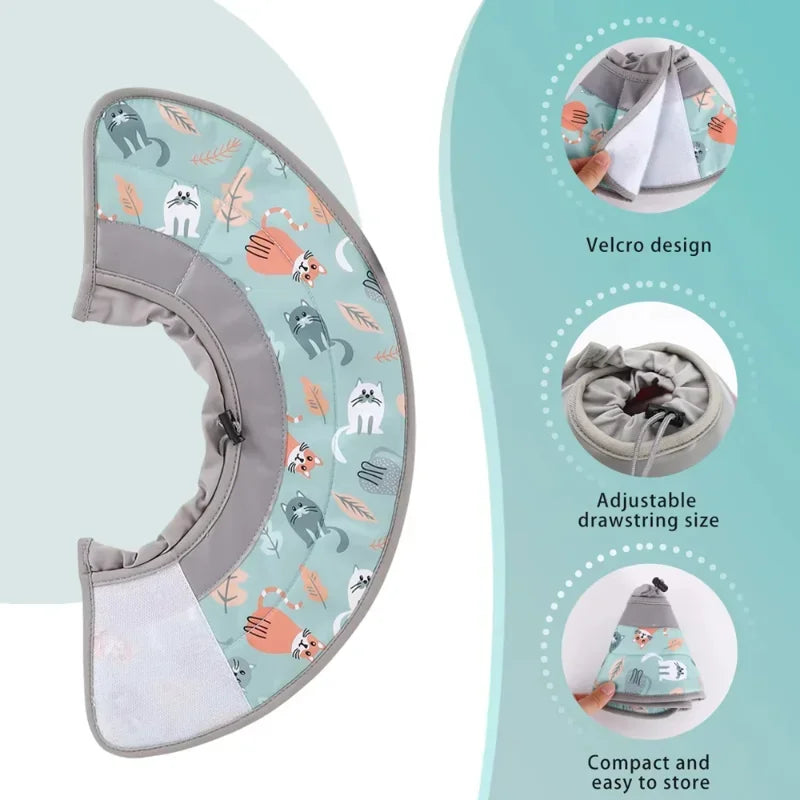 Pet Elizabeth Circle Anti-Licking Recovery Collar Comfortable Light Weight Protective Cone Collar for Dog and Cat After Surgery