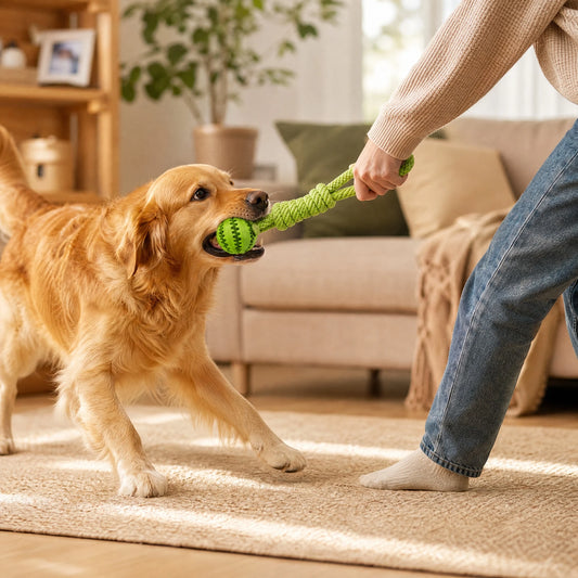 Interactive Treat Dispensing Dog Rope Toy – Tug, Chew & Reward Play Toy