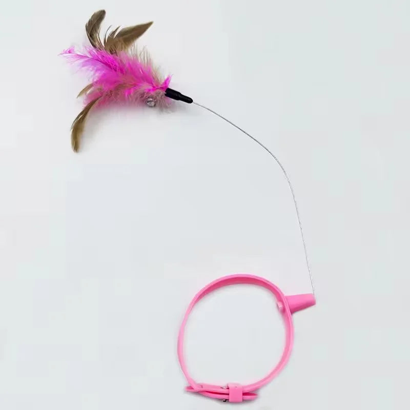 360-Degree Rotating Cat Teaser Toy with Dragon Totoro Design Steel Rod Fish Head with Bell for Cat Entertainment Cat Supplies