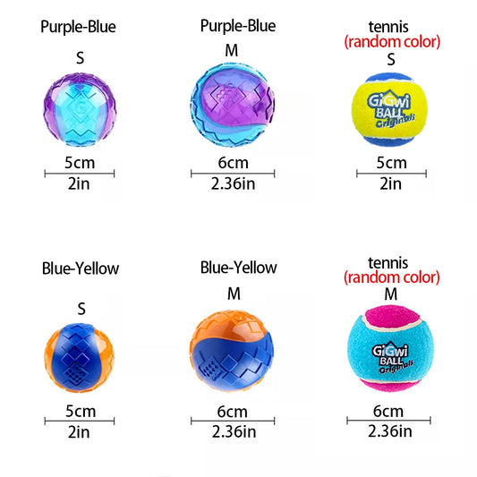 2pcs Pet Dog Squeaky Toys Ball Tennis Ball Interactive Dog Toys High Bounce Sound Rubber Ball for Dog Training Outdoor Play Ball