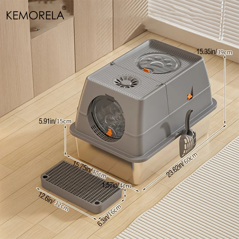 Stainless Steel Cat Litter Box with High Sides