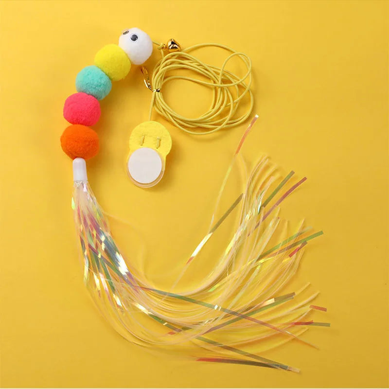 New Type Of Electric Cat Toy with 2 Ropes Smart Hanging Door Auto Swing Feather Toy A Self-entertainment And Cat-teasing Wonder