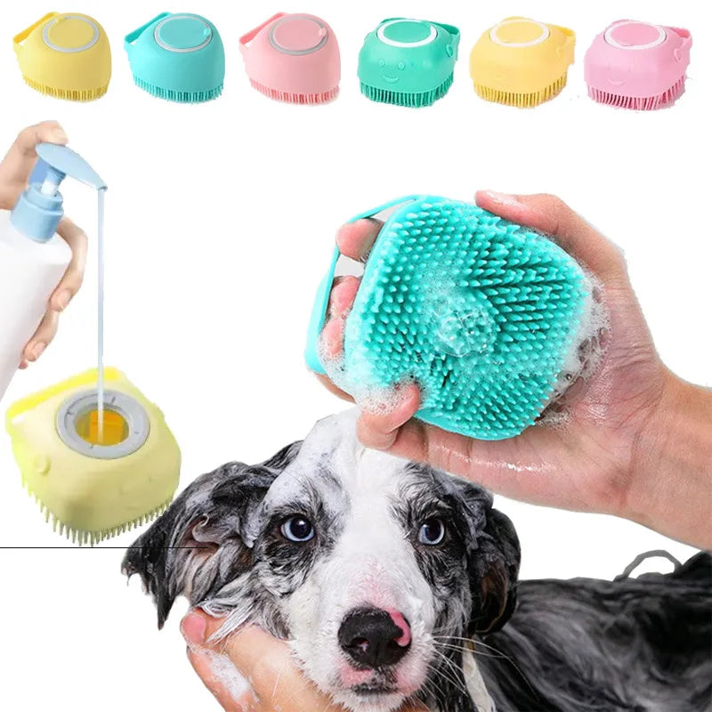 Pet Bath & Shampoo Brush for Dogs & Cats