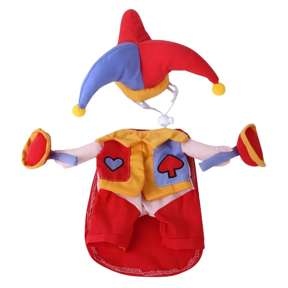 Joker Clown Costume for Dogs & Cats – Funny Halloween Pet Dress-Up Outfit