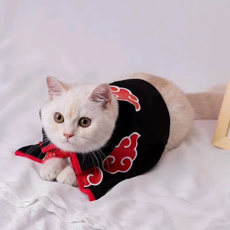 Akatsuki Cloud Pet Cloak – Anime-Inspired Dog & Cat Halloween Costume