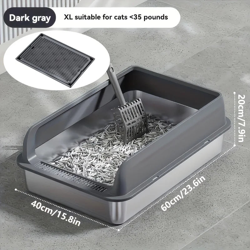 Extra Large Stainless Steel Cat Litter Box