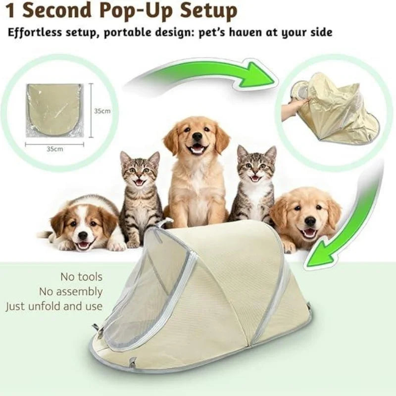 Portable Dog Tent Outdoor Sun Protection Waterproof Breathable Pet House For Small Medium Dogs Foldable Anti UV Beach Camping