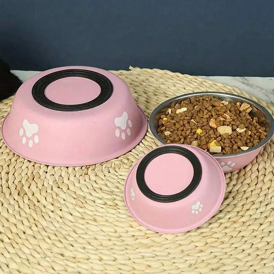 3-Piece Stainless Steel Pet Bowl Set for Dogs & Cats