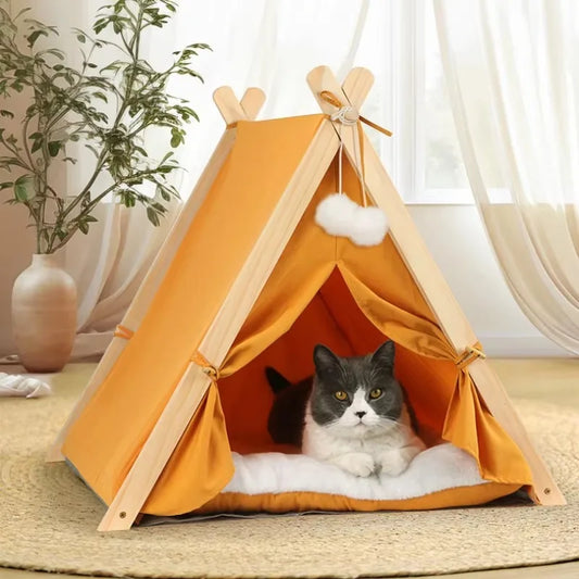 Foldable Pet Tent House – Portable Cozy Dog & Cat Sleeping Tent