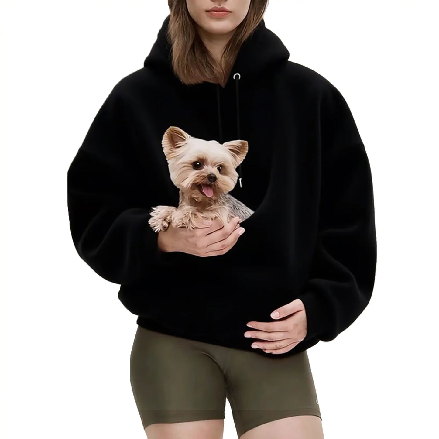 Pet Carrier Hoodie for Small Dogs & Cats – Hands-Free Unisex Pouch Sweatshirt