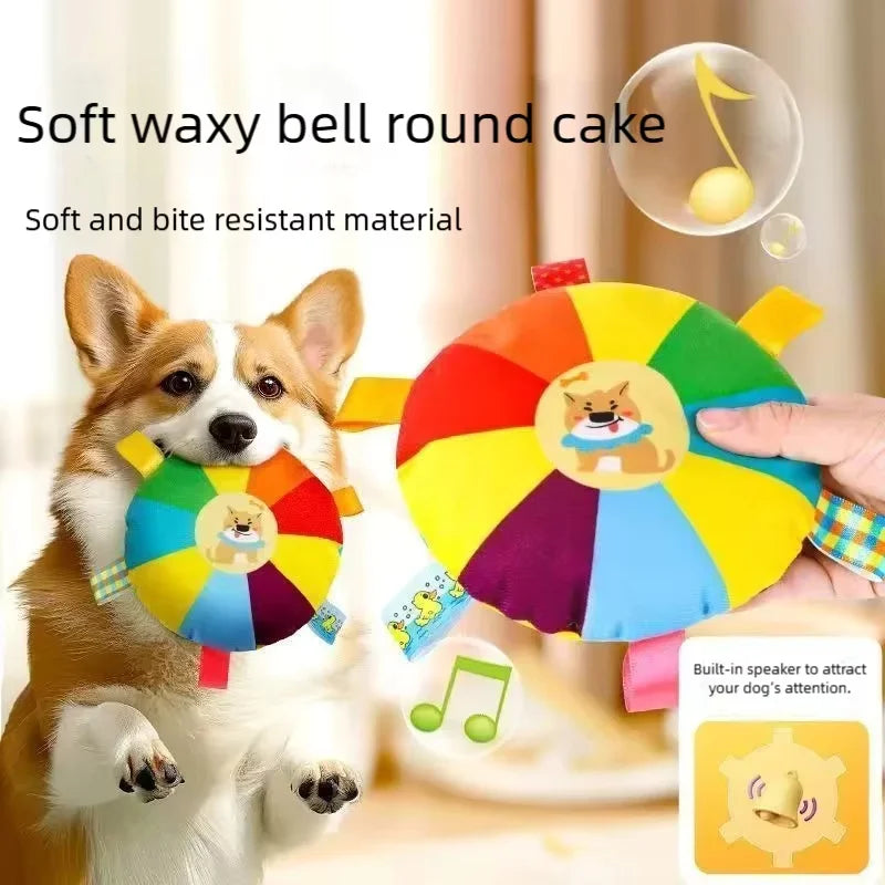 Plush Disc Dog Toy Sound Making Bite Resistant Teeth Grinding Boredom Relief Self Fun Energy Consuming Pet Chew Toy