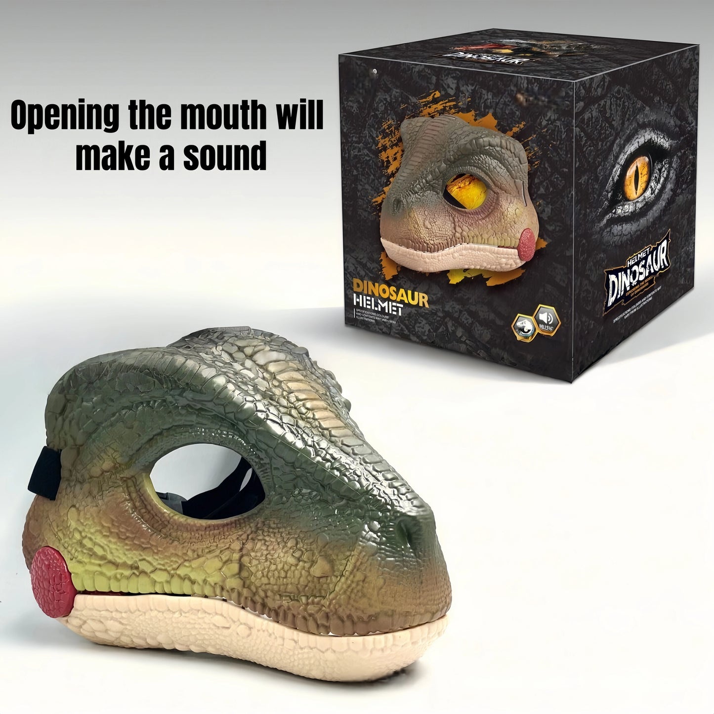 Dinosaur Mask Headgear That Can Feed and Make Sounds, Dog Headgear Mask, Pet Full Face Mask, Christmas Prank Headgear