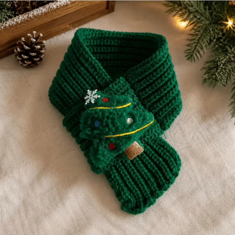 Christmas Knitted Pet Scarf & Collar for Dogs and Cats – Festive Winter Accessory