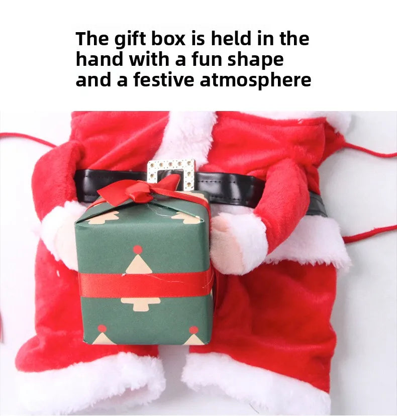 New Christmas Cat Hug Gift Box Clothing Small Dogs Fun and Funny Standing Clothes Pet Supplies