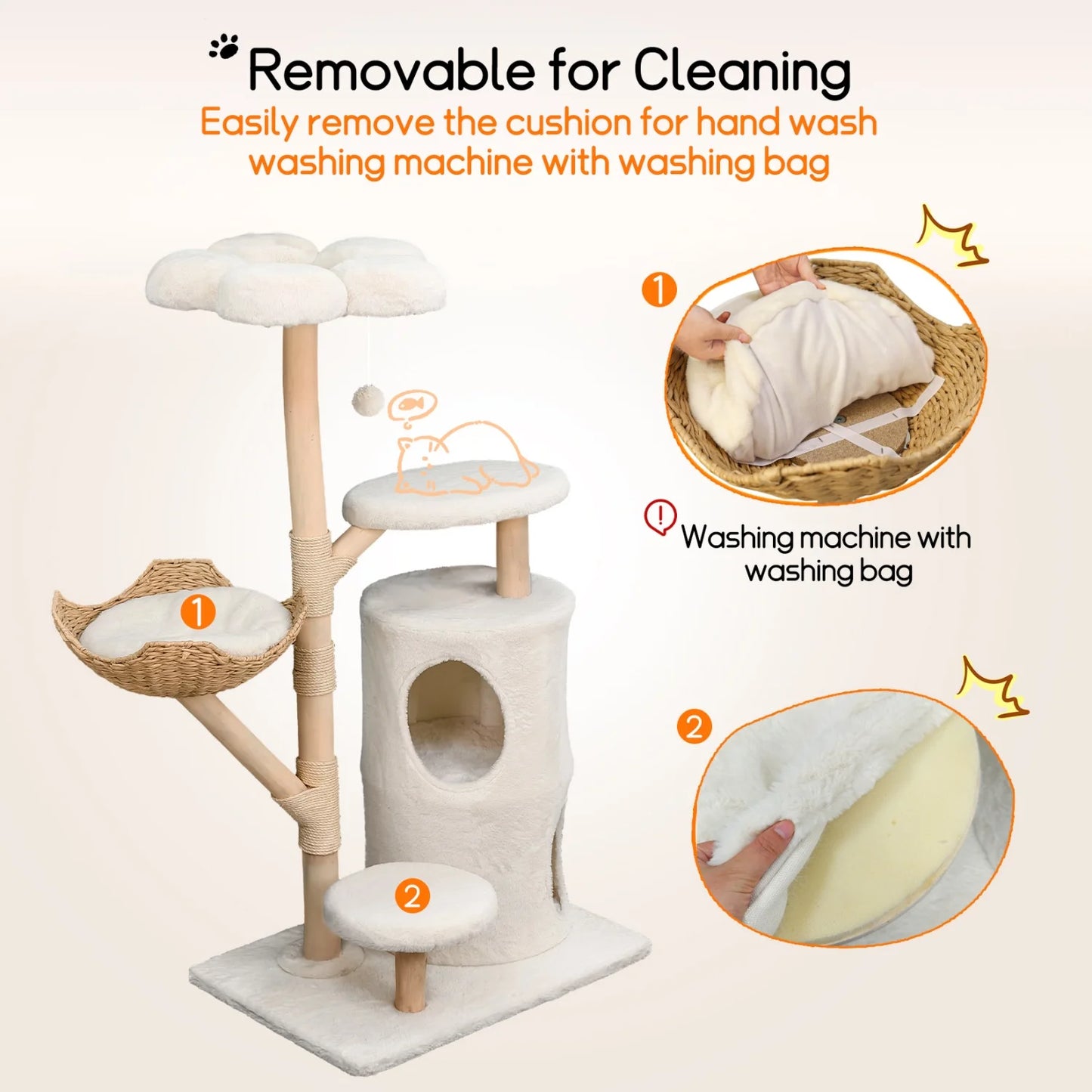 Multi-Level Cat Tree with Hanging Ball & Scratching Posts