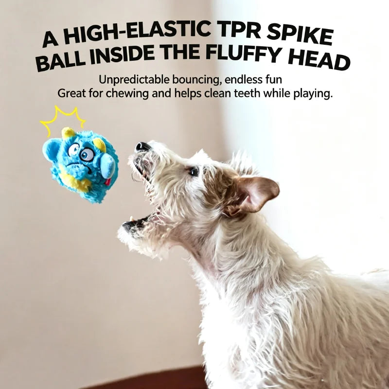 New Squeaker Dogs Balls Toy Bite Resistant Plush Toys For Small Dogs Interactive Chew Ball Toys Pets Training Accessories