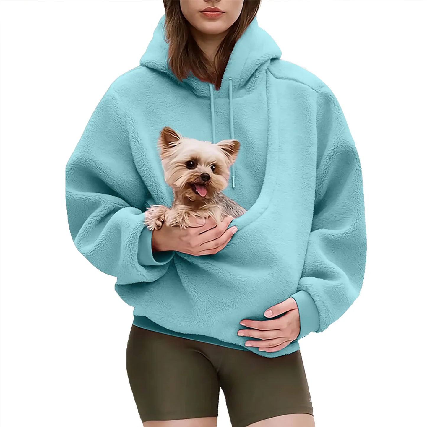 Pet Carrier Hoodie for Small Dogs & Cats – Hands-Free Unisex Pouch Sweatshirt