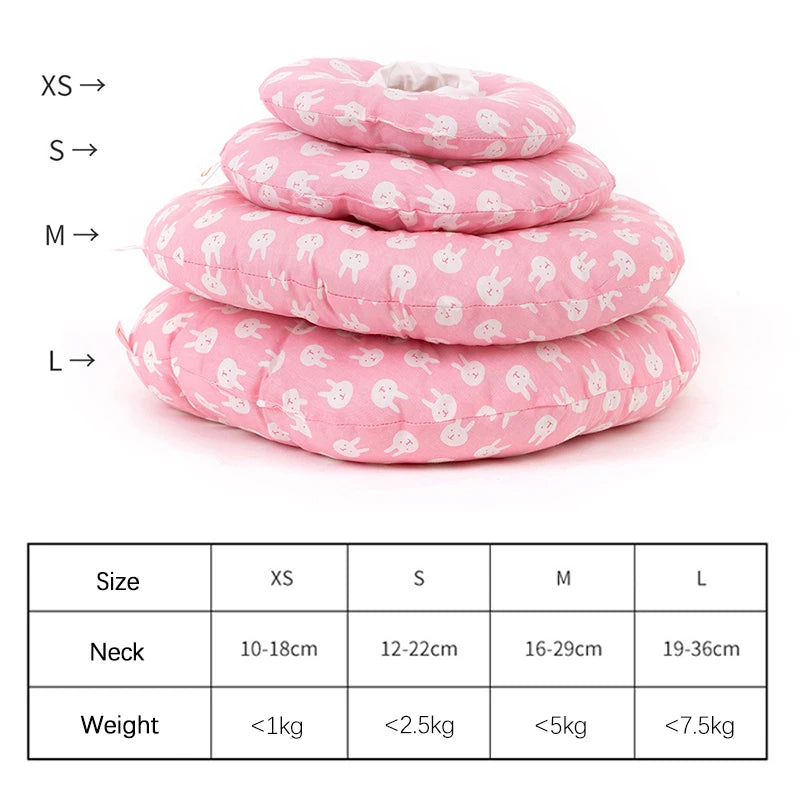 Adjustable Cat Recovery Collar Pet Soft Cone E-Collar Wound Healing Protective Cone After Surgery Elizabethan Collar for Cat Dog