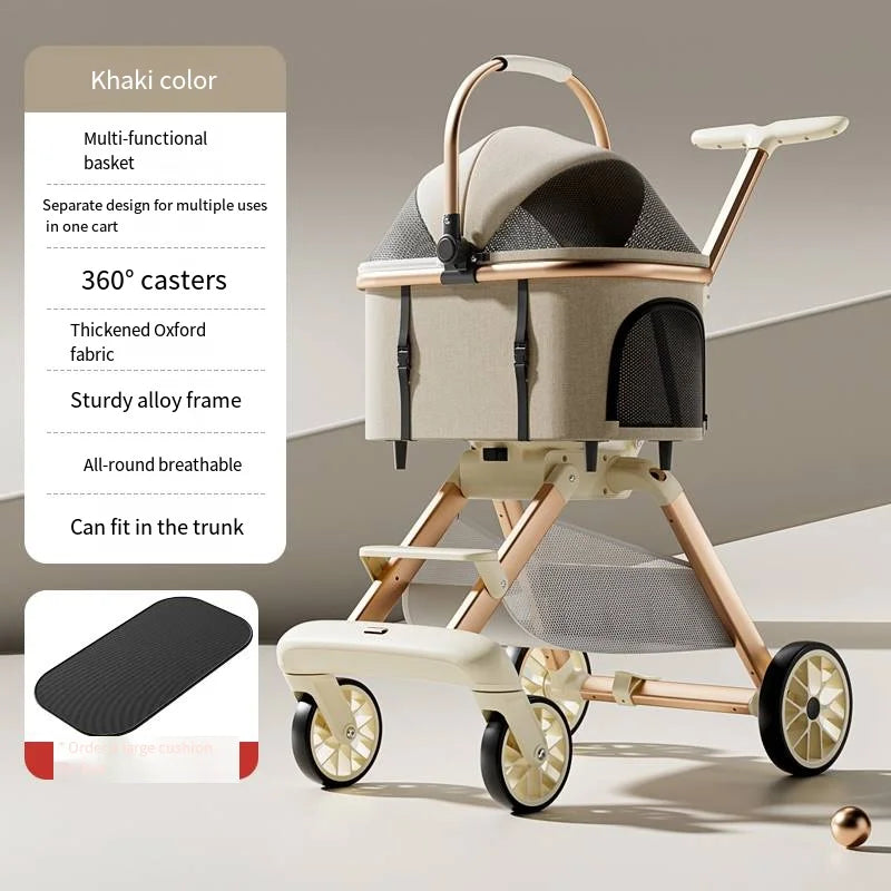 2026 New Separable Pet Stroller, Portable One Click Recycling Cat Stroller, Universal Lightweight Baby Stroller for Travel