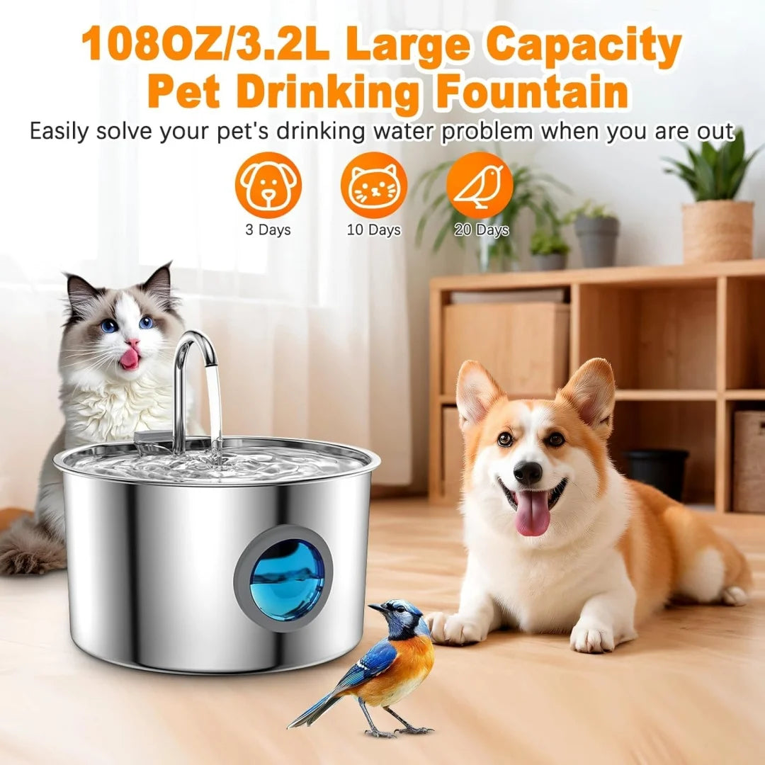 Large Capacity Pet Water Fountain for Dogs & Cats