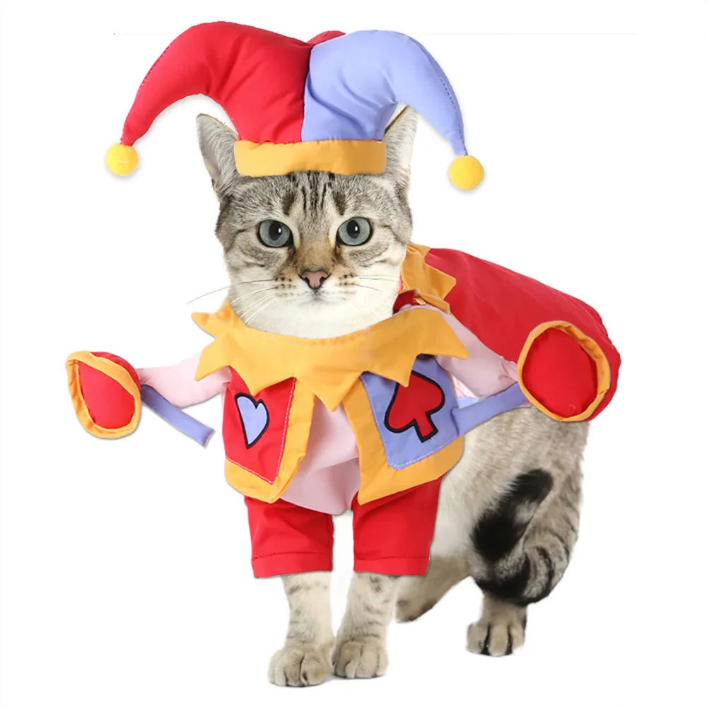 Joker Clown Costume for Dogs & Cats – Funny Halloween Pet Dress-Up Outfit