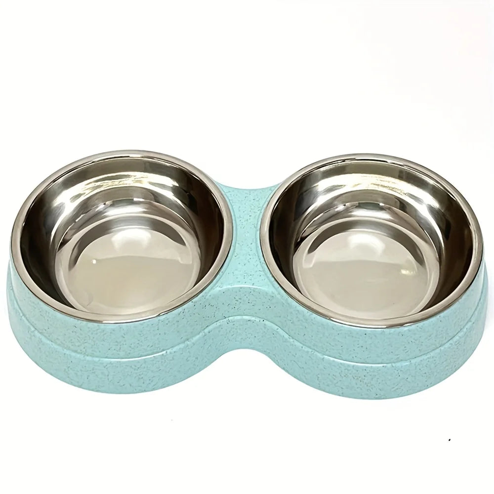 Double Stainless Steel Pet Bowls for Dogs & Cats