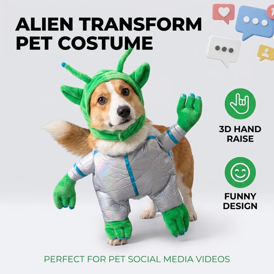 Funny Alien Halloween Costume for Dogs & Cats – Cute Space Pet Outfit