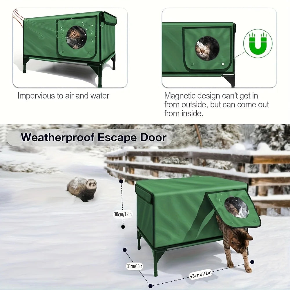 Outdoor Cat House Waterproof Weatherproof Shelter for Cats Feral Cat Shelter Winter Warm Pet House Outdoor Cat Bed