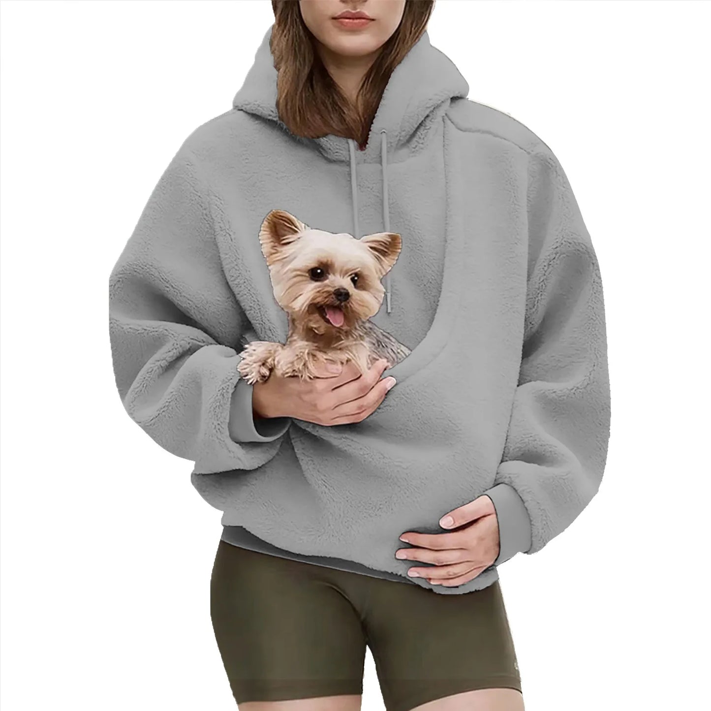 Pet Carrier Hoodie for Small Dogs & Cats – Hands-Free Unisex Pouch Sweatshirt