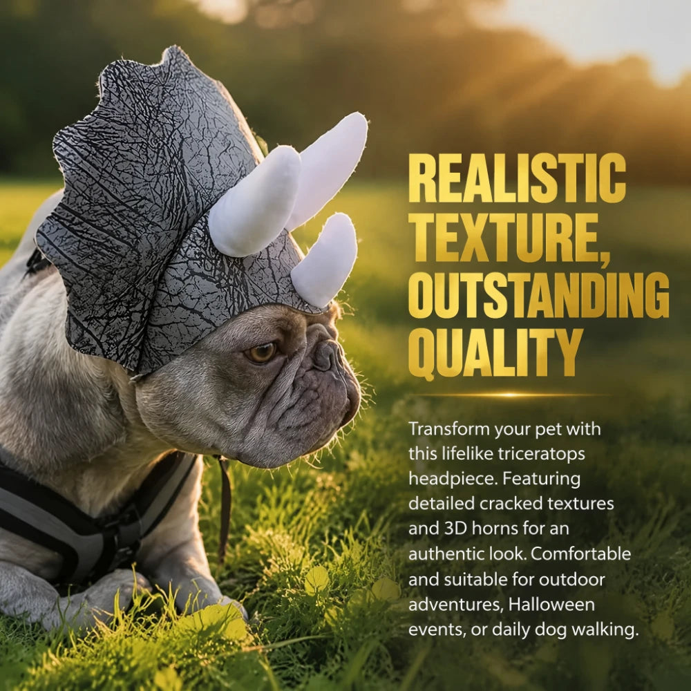 Cute Triceratops Dinosaur Costume for Dogs – Halloween Pet Dress-Up Outfit