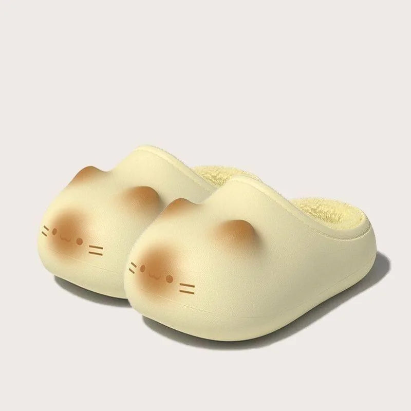 Kawaii Black Cat Paw Slippers – Cute Women’s Cozy House Shoes