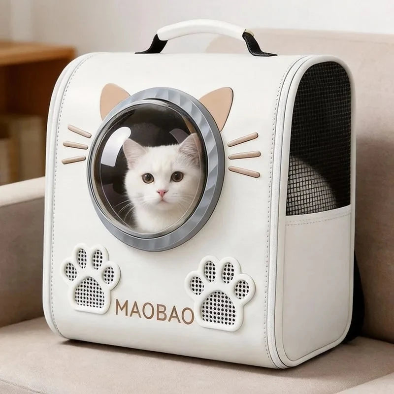 Cat Space Capsule Double-Shoulder Bag,Portable Large Capacity Space Capsule Cat Backpack,Pet Carrier for Cats Dogs,Travel Crate