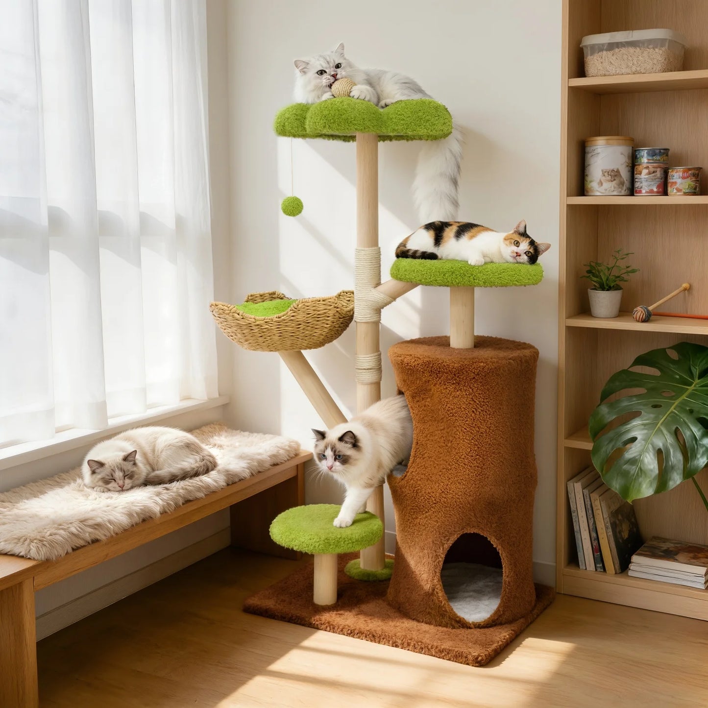 Multi-Level Cat Tree with Hanging Ball & Scratching Posts